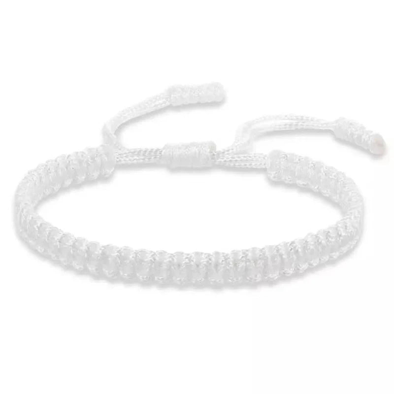 Bracelet Tressé Bouddhiste Tibetain | Rouge & Noir | Porte-Bonheur Amulette | Bijou Femme & Fille