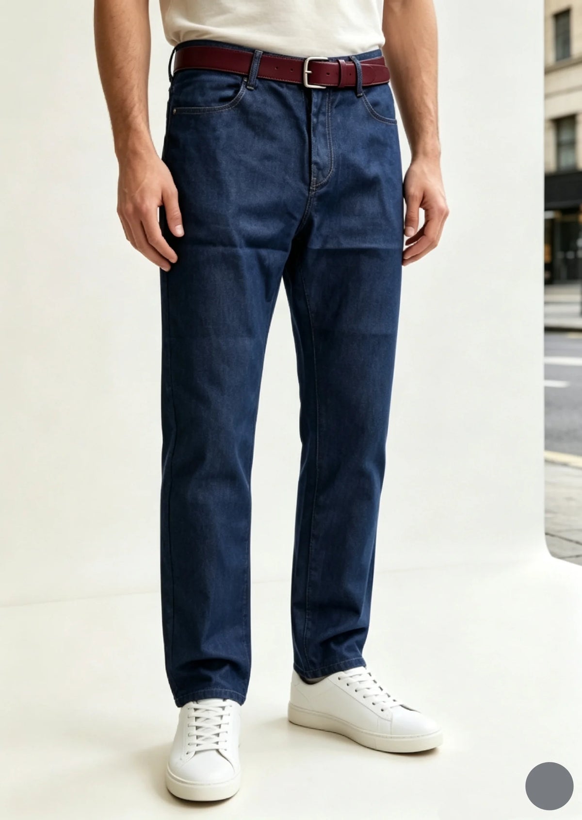 Jean droit légèrement extensible pour homme | Taille mi-haute