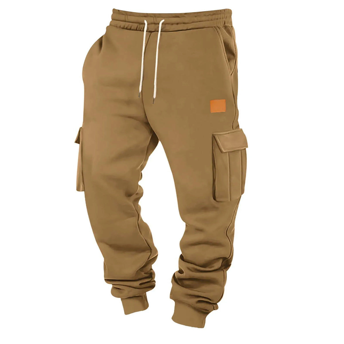 Men's Cargo Pants 2025 New Casual Loose Autumn Winter Straight Baggy Pants Multi-Pockets Solid Color Printing Sweatpants