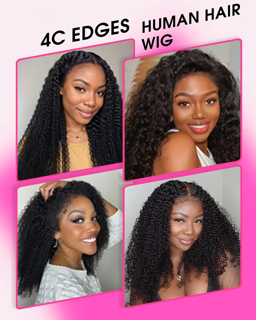 Perruque Lace Front Kinky Curly | 13x4 & 13x6 | Cheveux Humains | Frontal Lace Naturel
