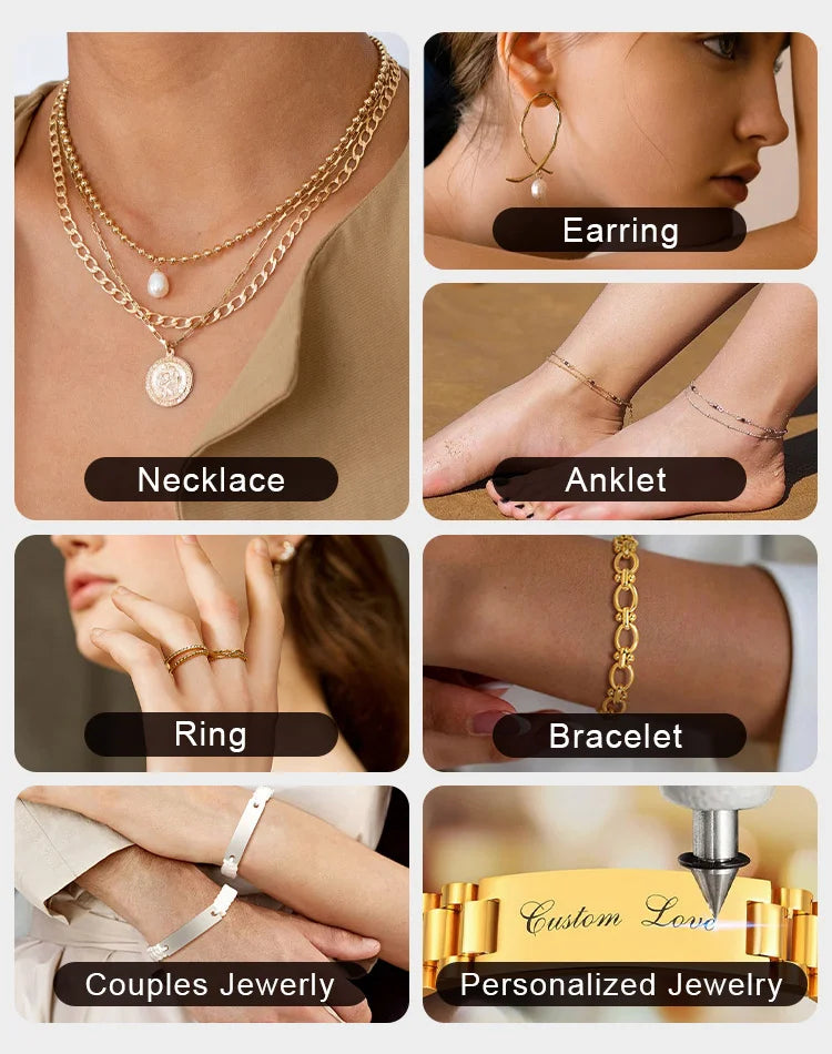 Bracelet Femme Plaqué Or | Double Rang Perles Rondes Rétro | Acier Inoxydable | Cadeau Anniversaire