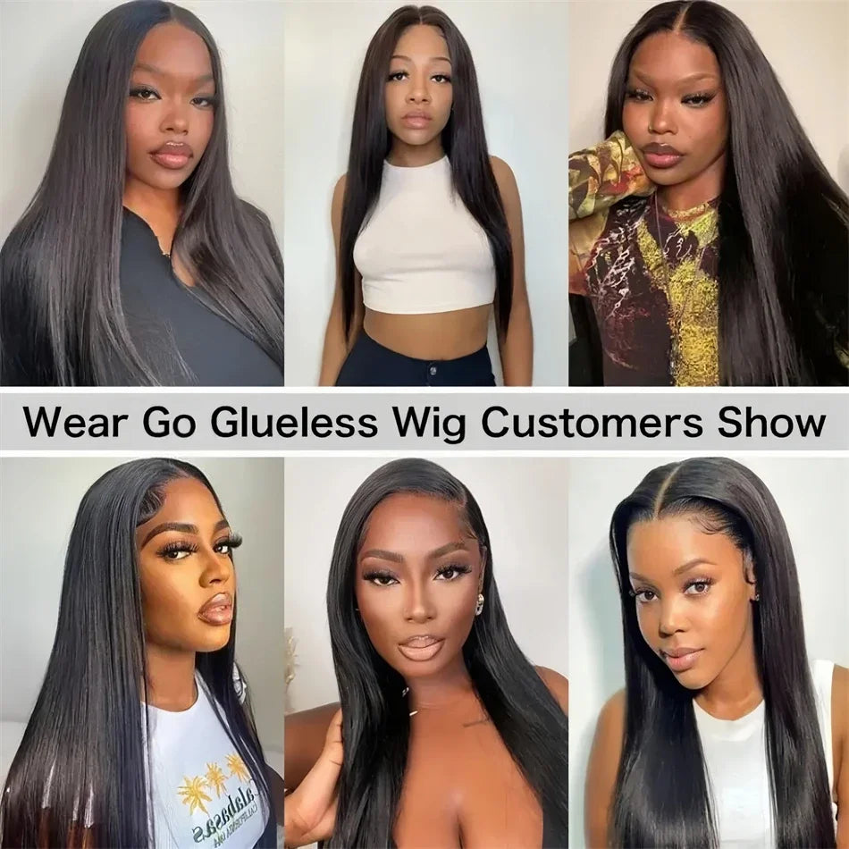 Perruque Lisse Glueless | 4x4 & 5x5 HD Lace Closure Pré-Coupée | Wear & Go | Cheveux Humains | Femme