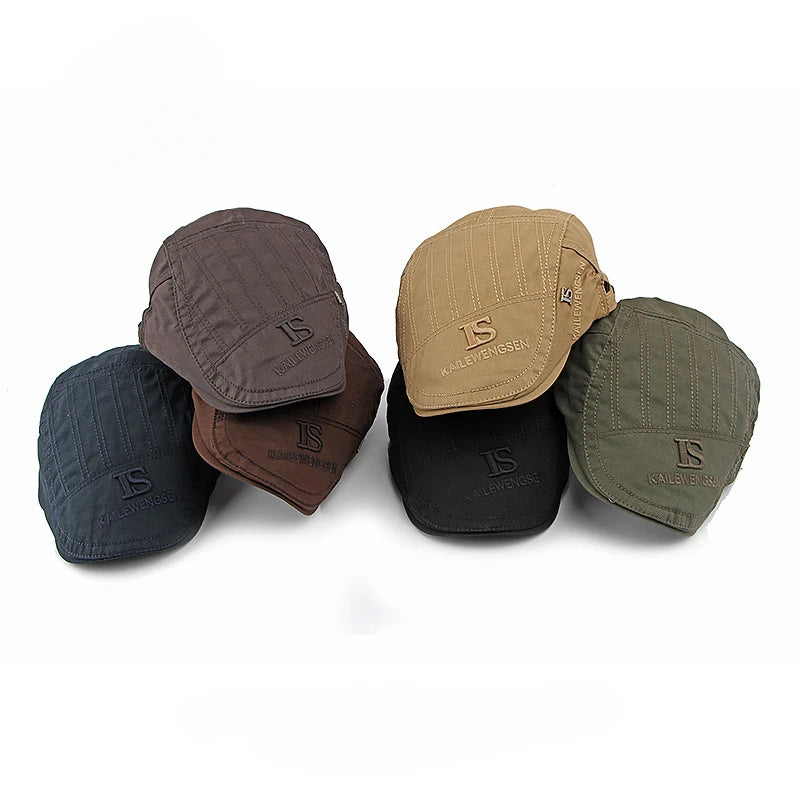 2026 Hat Men's Spring Summer Embroidery Cotton Cap British Vintage Fashion Forward Hat Women's Casual Beret Youth Hat