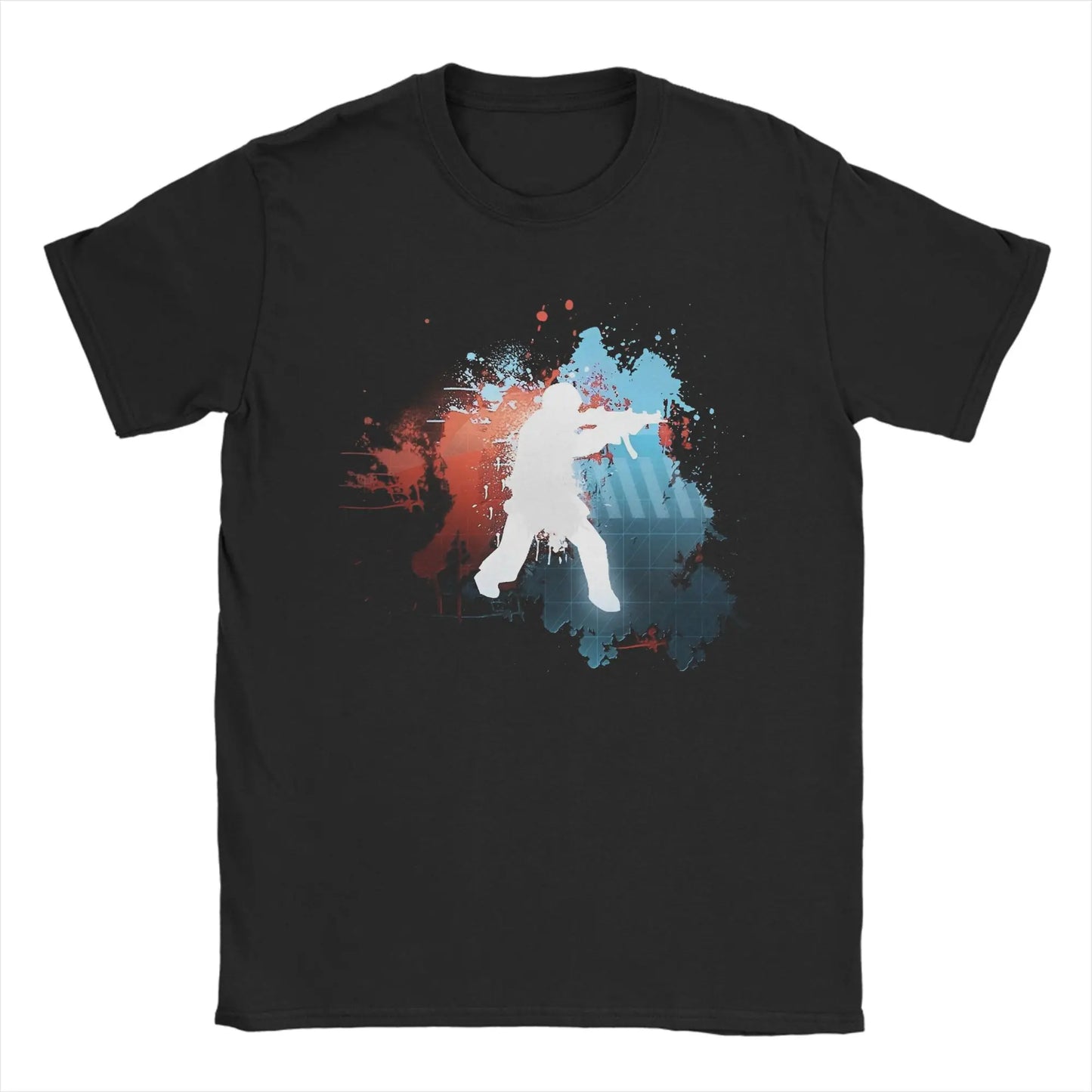 Men's T-Shirts Counters Shooting Striking Go Awesome Cotton Tee Shirt Short Sleeve Game Silhouette T Shirts O Neck Clothes Gift