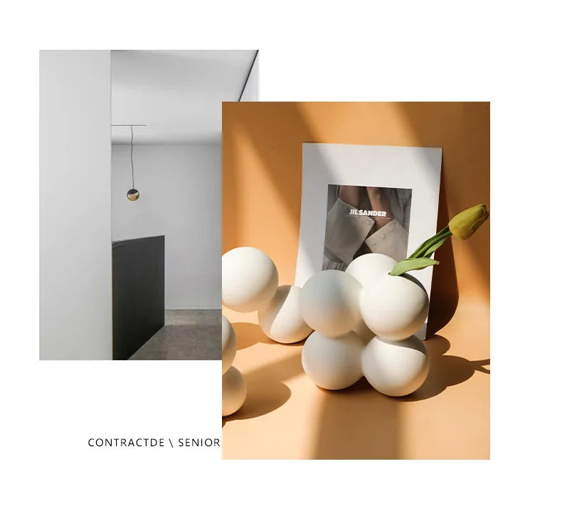 Vase blanc en céramique | Décoration de table