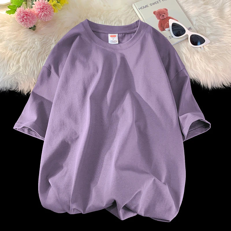 T-shirt ample uni en coton pour homme | Manches courtes | S à 5XL