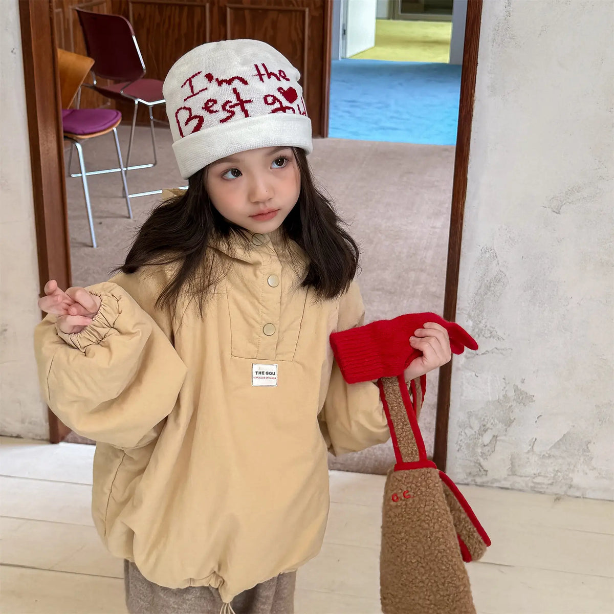 2025 Winter New Children Warm Coat Boys Girls Striped Cotton Padded Jacket Baby Parka Tops Baby Fleece Coat Fashion Kids Clothes