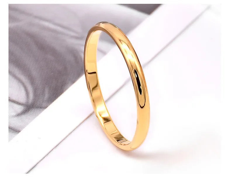 Bague Acier Inoxydable Simple Tendance | Tempérament Élégant | Fiançailles Mariage | Bijou Femme