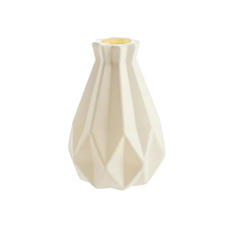 Vase Plastique Imitation Céramique Blanc | Style Nordique | Mariage & Décor Chambre & Bureau