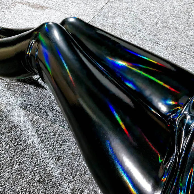 Legging PU Couleurs Vives Femme Grande Taille | Brillant Slim | Taille Haute Lift Fesses | Stretch