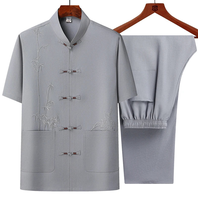 Ensemble chemise à manches courtes et pantalon pour homme