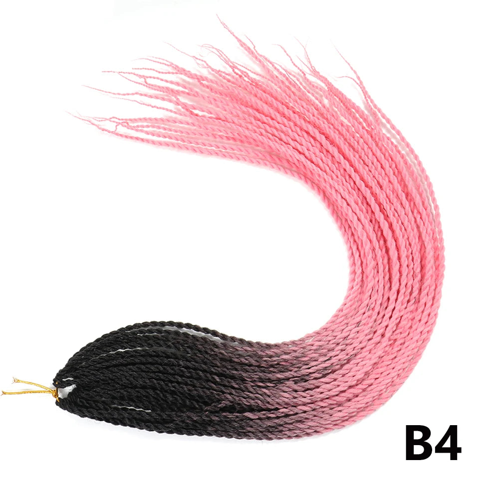 Tresses Senegalese Twist Crochet Synthétiques 24 Pouces | Brun | 30 Racines | Extensions Femme