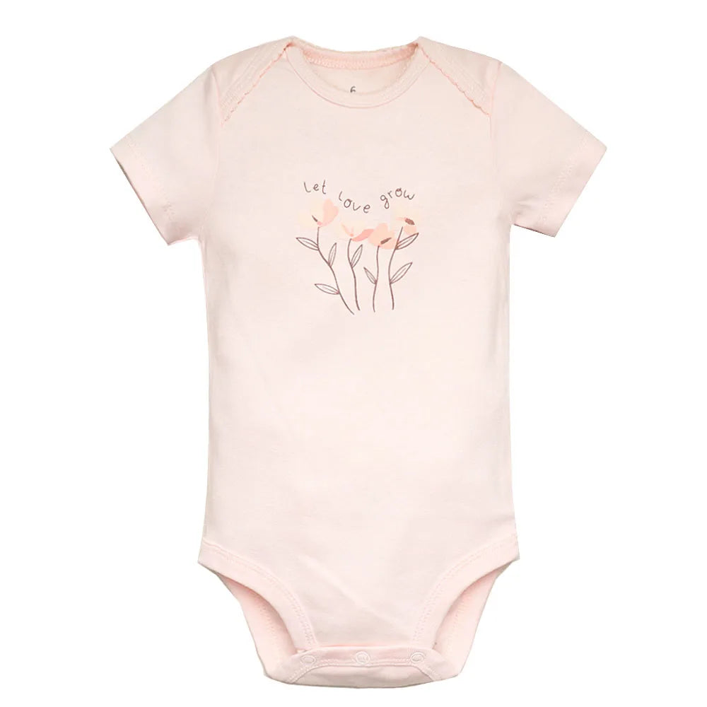 5PCS/Set Fashion Baby Clothes Set Cotton Soft Short Sleeve Summer Girls Bodysuit Newborn Toddler Body Bebe Jumpsuit Clothing