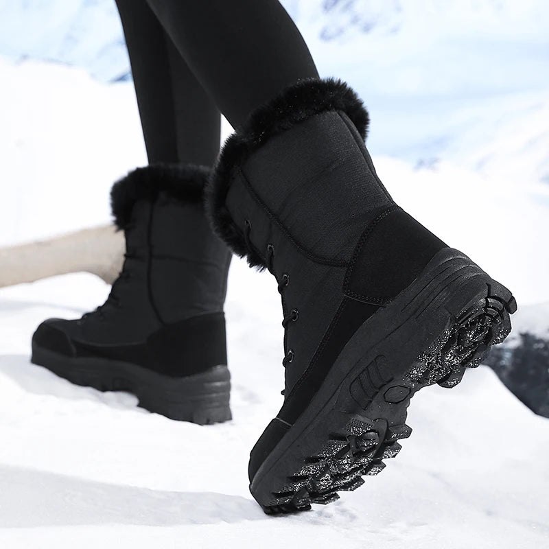 Bottes de Neige Femme Style Nord-Est | Imperméables Antidérapantes | Coton Épais Polaire | Ski & Hiver
