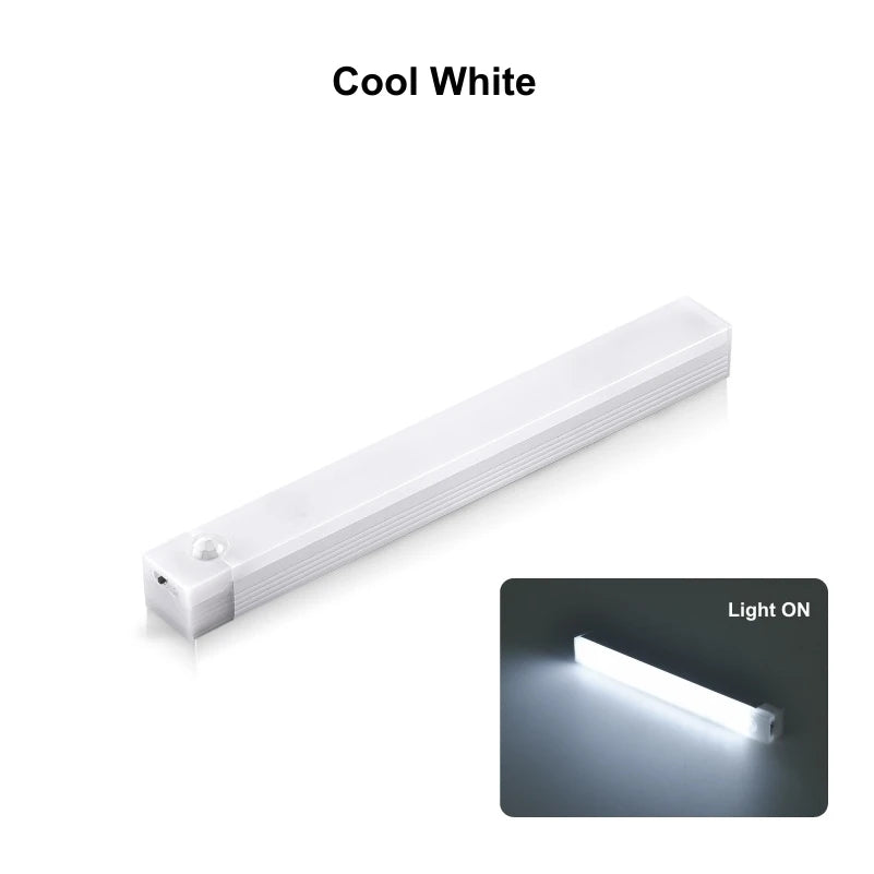 Rechargeable Motion Sensor LED Bar Light, Induction Night Light, Portable Cordless Magnetic Cabinet Lamp for Kitchen Bedside