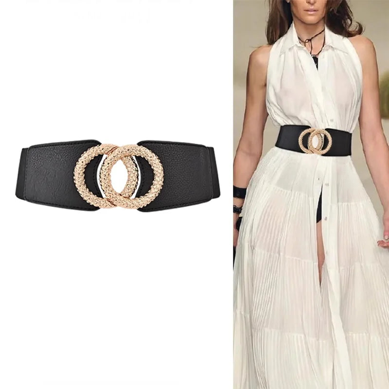 Ceinture Large Corset Femme Grande Taille | Élastique Luxe | Mode Designer | Taille Haute Cinée