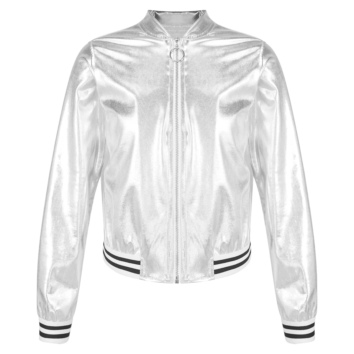 Ensemble Danse Fille Hip Hop | Veste Bomber Métallique & Pantalon | Costume Scène Carnaval Jazz