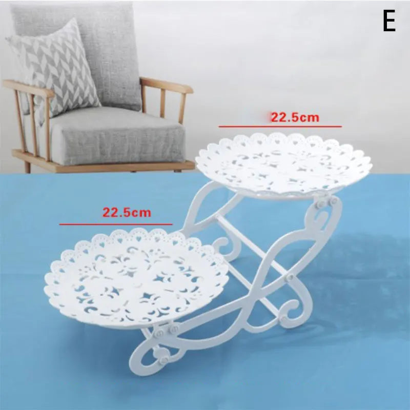 European Style Three-Tier Cake Tray Snack Stand Fruit Plate Birthday Party Decoration Supplies Wedding Dessert Table Cake Stand