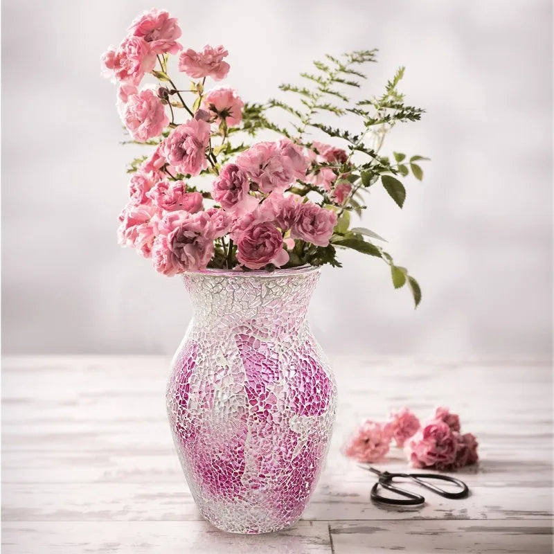 Vase Bohème Mosaïque Verre | Style Européen | Décoration Salon, Chambre & Entrée