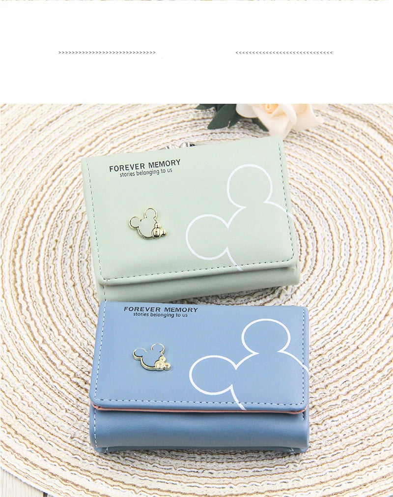Portefeuille Femme & Fille | Dessin Animé Lettres | Porte-Monnaie Tri-Pliable Court | Mode Tendance