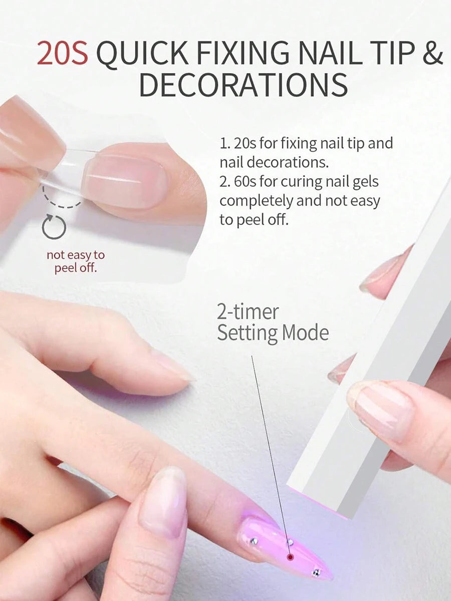 Lampe UV LED Portable pour Ongles en Gel | Rechargeable | Support de Bureau | Nail Art