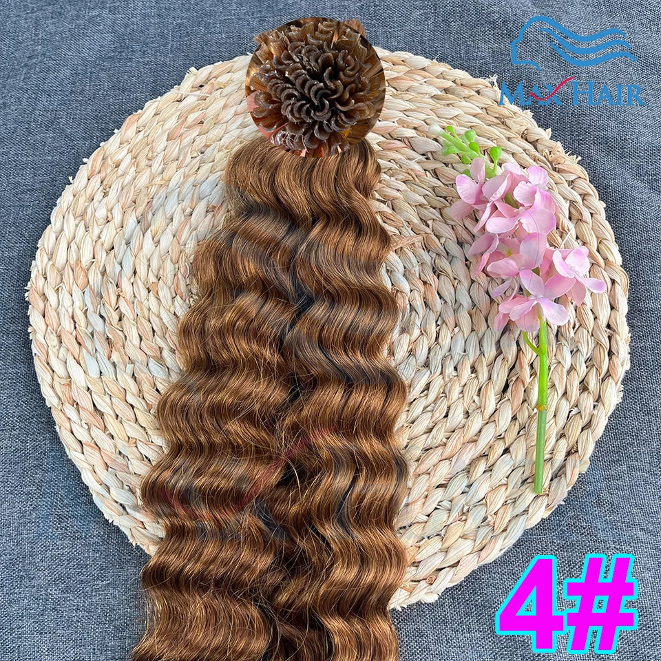 Keratin U-Tip Deep Wave Human Hair Extensions 18-30 Inch Remy Hair Extensions High Quality Remy Human Hair Salon Extensions