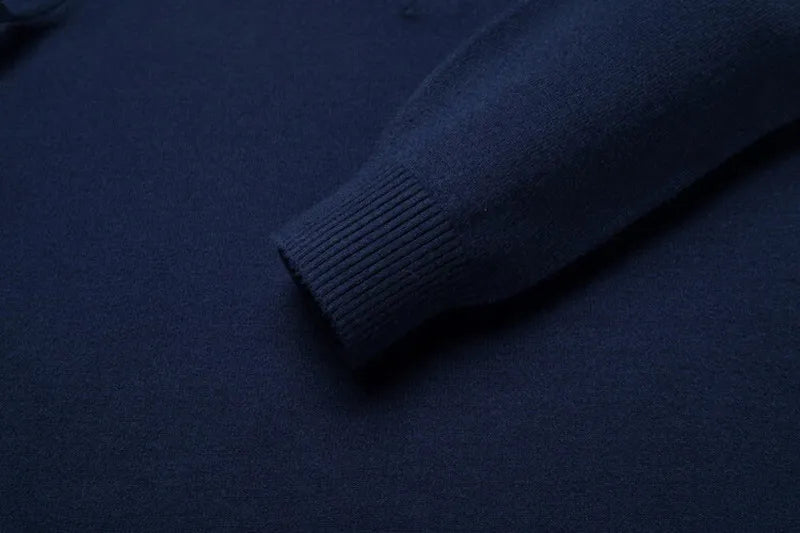 Luxury Men's Cashmere Sweater 100% Merino Wool Buttoned Pullover Autumn Winter Polo Collar Knitwear Male Casual Warm Jumper Tops