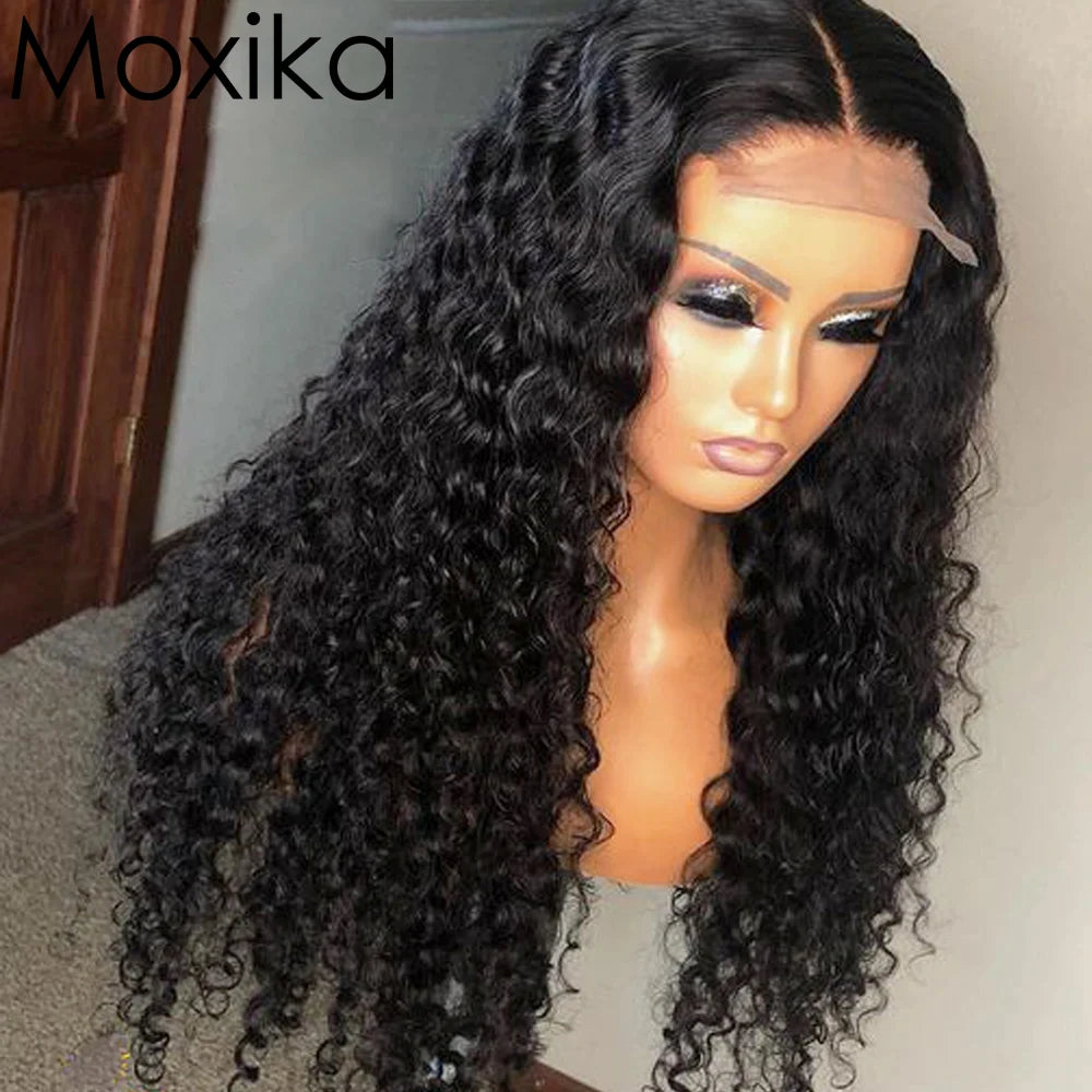 Perruque Deep Wave Cheveux Humains | 13x4 & 13x6 Lace Front | 200% Densité | Curly Frontal | Femme