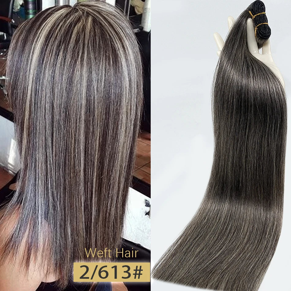 Tissage Weft Remy Européen | Lisse & Bouclable | Blonde Naturelle | 18-30 Pouces | Extensions Salon