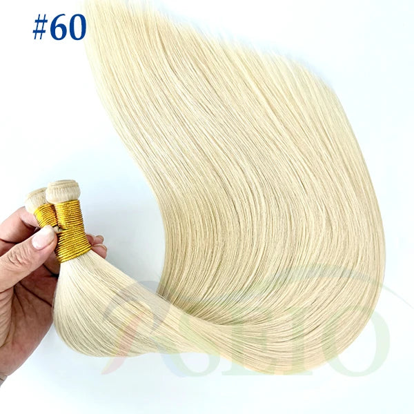 Tissage Weft Cheveux Humains Remy Naturel | 14-26 Pouces | Bouclable | Blonde & Lisse | Salon