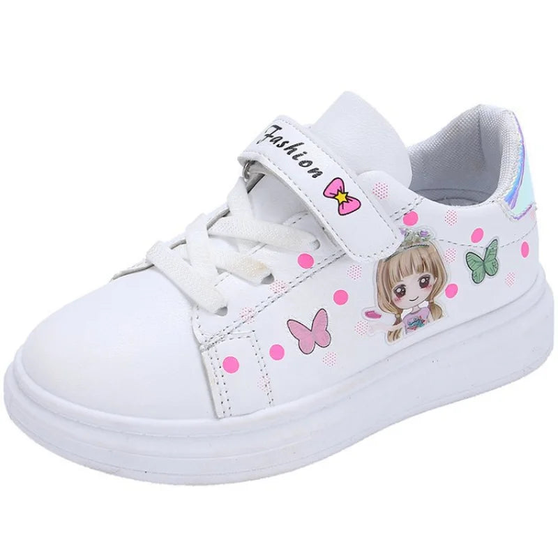 Kids' Sneakers Kid Casual Shoes Spring 2023 New Kid Sneakers Shoes Leather Upper Girl Shoes Kid Small White Board Shoes