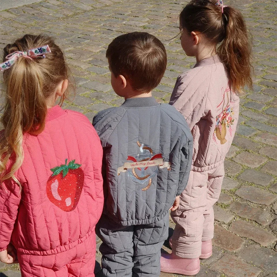 Manteau Polaire Paillettes Fille | Laine d'Agneau | Broderie Garçon | Vêtement Enfant Hiver