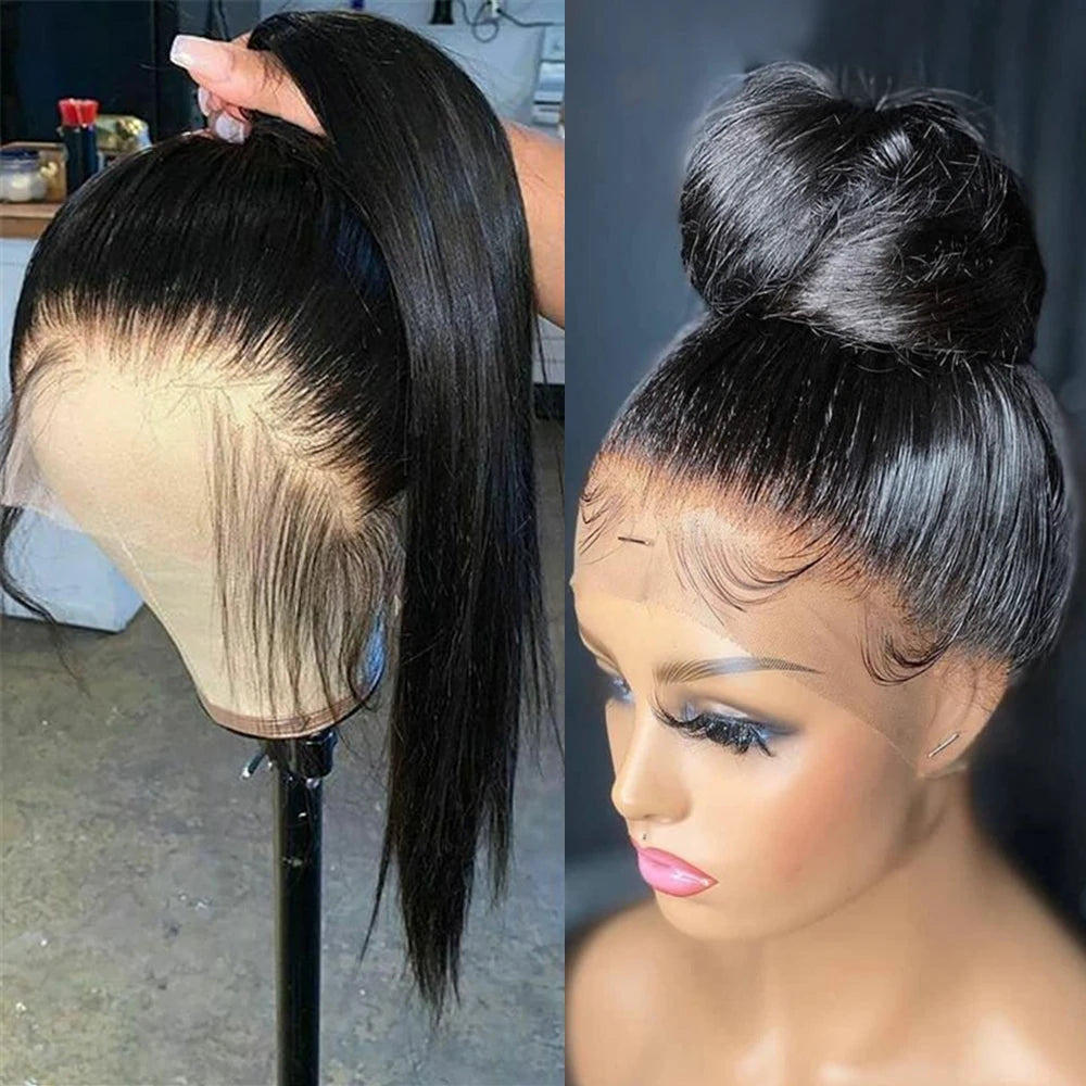 Perruque Full Lace 100% Cheveux Humains | Lisse | Pré-Pluçuée | Nœuds Blancs | Femme