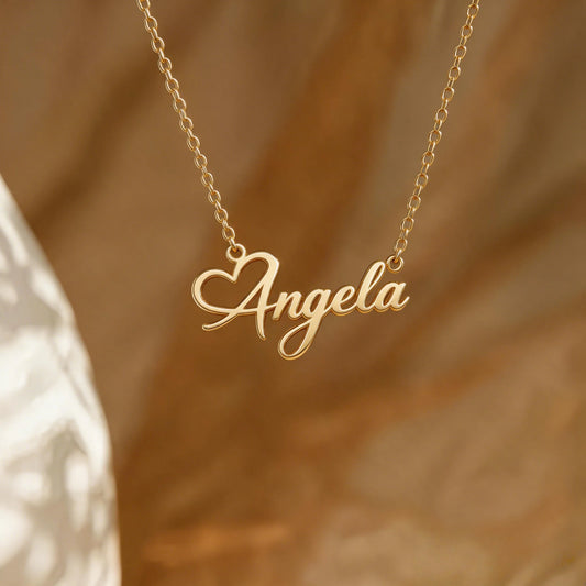 Collier Prénom Personnalisé Cœur | Plaqué Or | Minimaliste | Bijou Femme | Cadeau Personnalisé