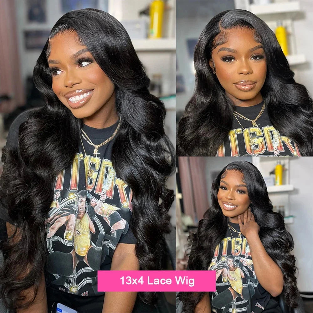 Perruque Body Wave HD Transparent | 30-40 Pouces | 360 & 13x4 & 13x6 Lace Front | Pré-Pluçuée | Femmes Noires