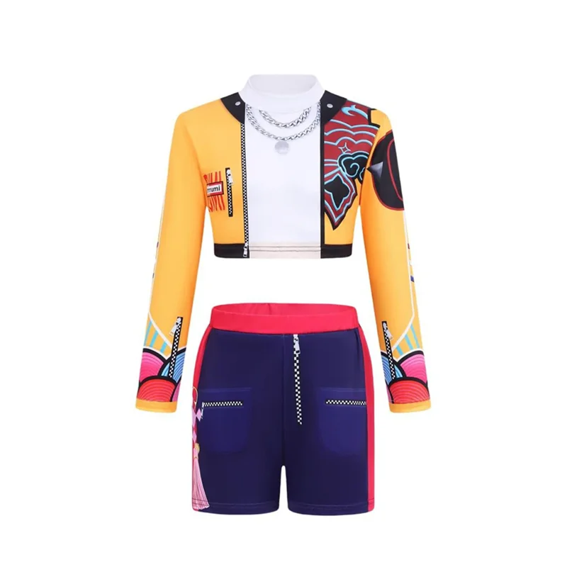 Girls' Clothing Sets Children's Cartoon Cosplay Suits Kids K-Pop Stage Performance 2Pcs Girls' Movie Role-playing Costume Outfits