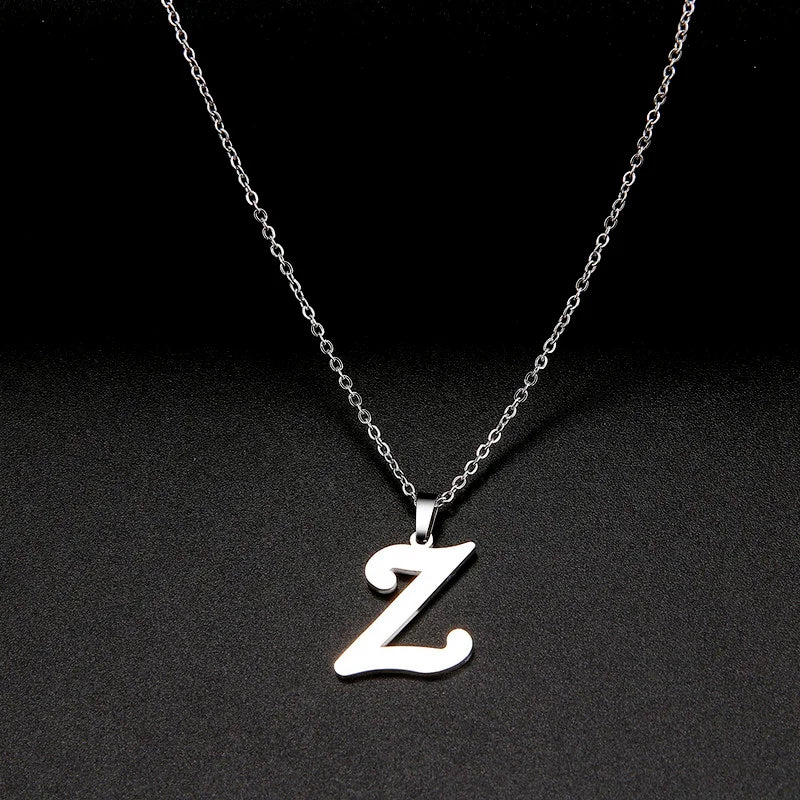 Collier Initiale Grand Alphabet A-Z | Acier 316L Minimaliste | Pendentif Femme | Cadeau Bijou