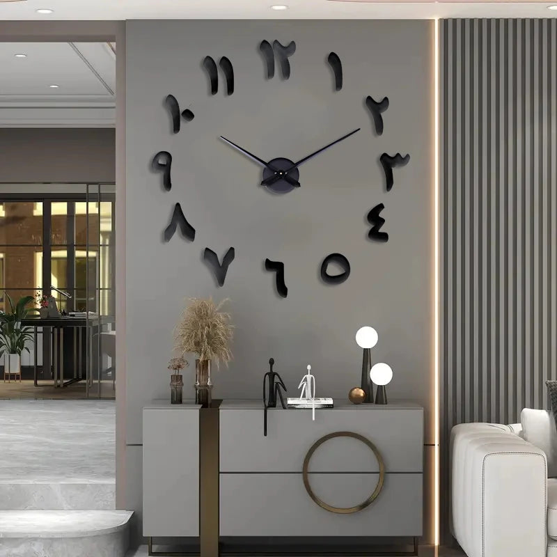 Horloge Murale Miroir Numérique Moderne | Grand Format | Décoration Salon & Bureau