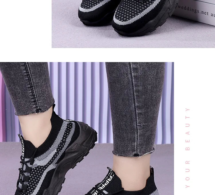 Sneakers Chunky Femme 2025 | Mesh Respirant Semelle Souple | Running & Sport Casual Printemps-Automne