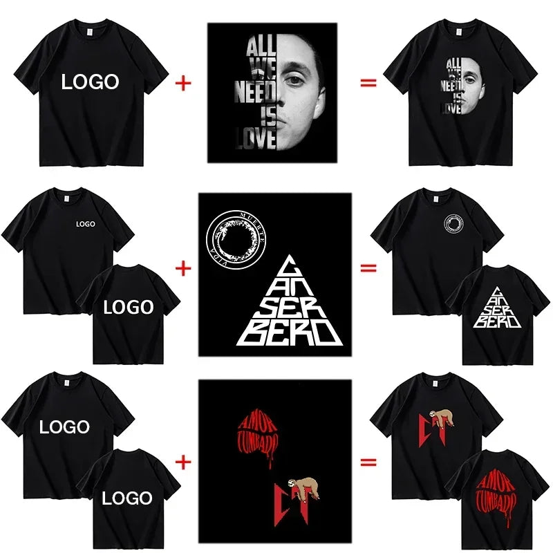Customized 100% Cotton Printed T-shirts Men Fashion Short Sleeve O-neck Tshirt Women Personality Streetwear Tee Tops Camiseta