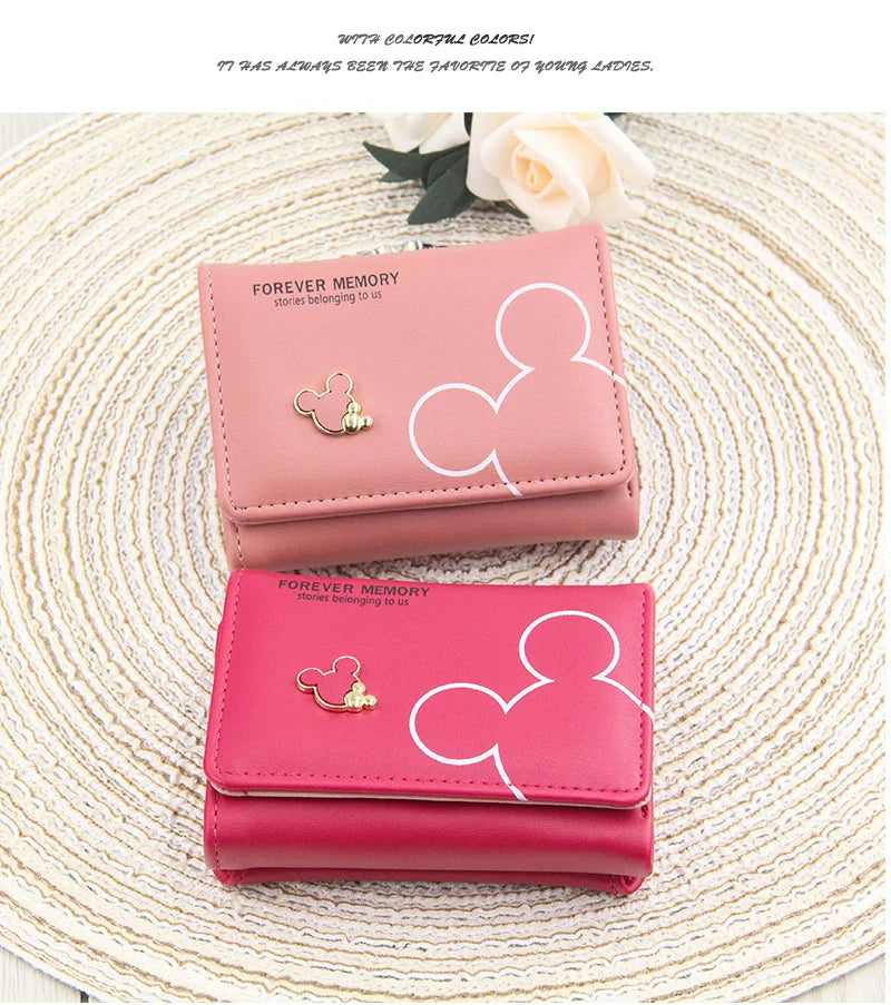 Portefeuille Femme & Fille | Dessin Animé Lettres | Porte-Monnaie Tri-Pliable Court | Mode Tendance