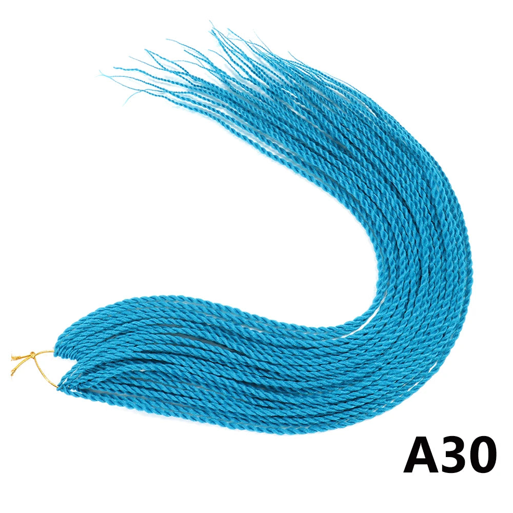 Tresses Senegalese Twist Crochet Synthétiques 24 Pouces | Brun | 30 Racines | Extensions Femme