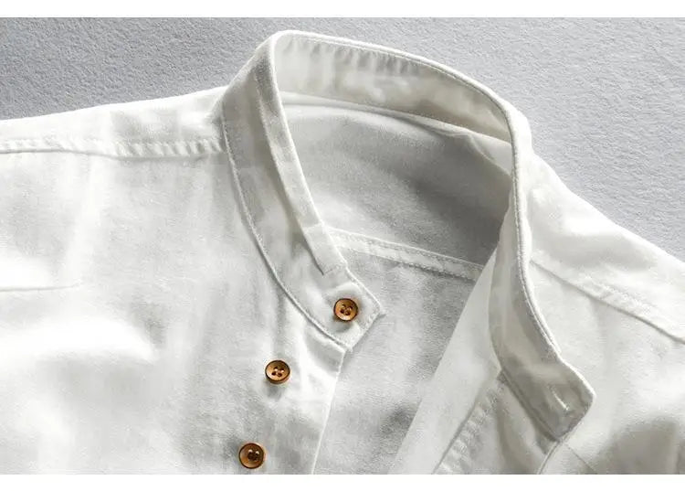 Chemise ample en coton et lin pour homme | Manches longues | M à 7XL