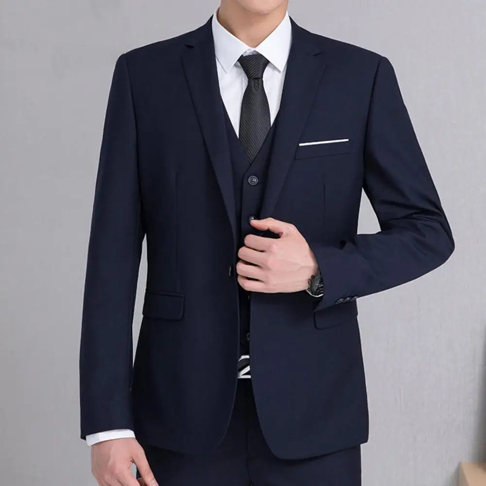 2026 Elegant Men's Formal Blazer British Style Professional Work Groom Wedding Dress Best Man Blazer Jacket Blazer for Shirt Tie
