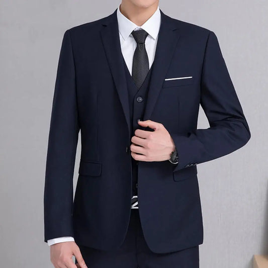 2026 Elegant Men's Formal Blazer British Style Professional Work Groom Wedding Dress Best Man Blazer Jacket Blazer for Shirt Tie
