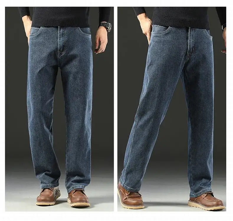 Jean droit ample en denim pour homme | Taille mi-haute