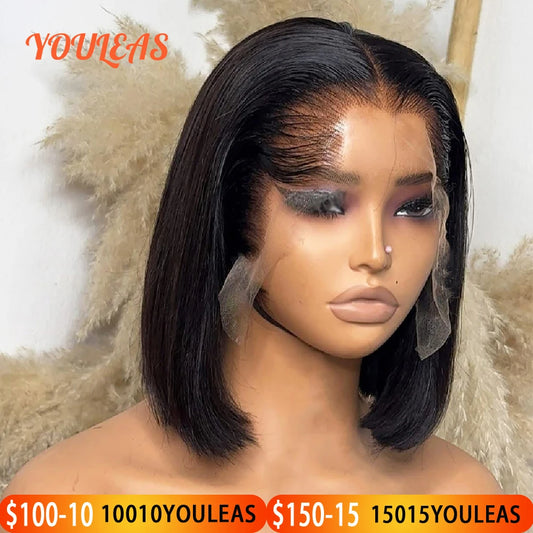Lagos Hairline Straight Bob Human Hair Wig Short Dark Blonde 13x4 HD Lace Frontal Glueless Wigs Pre-Plucked Ready To Wear