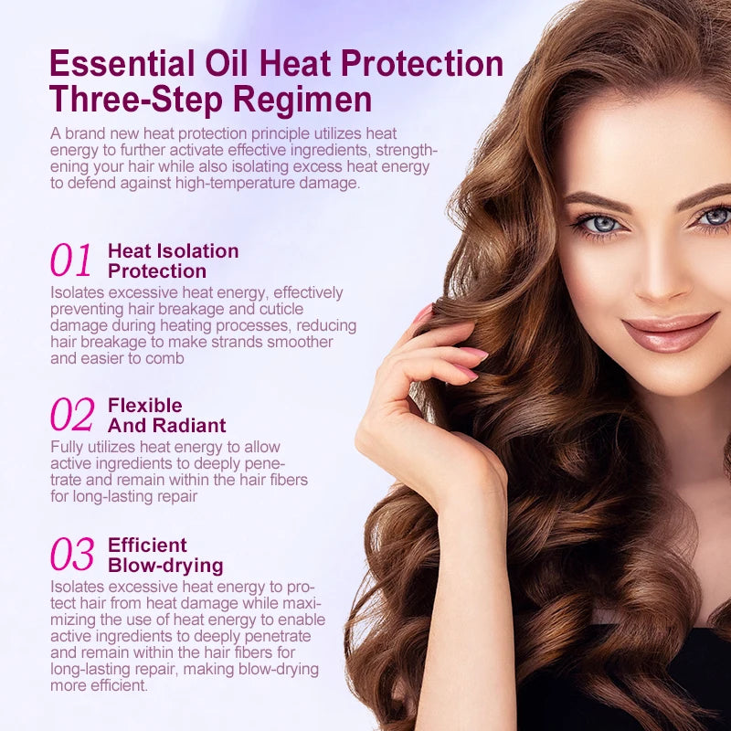 Spray Thermoprotécteur PURC Huile Coco | Anti-Frisottis & Brillance | Protection Jusqu'à 240°C