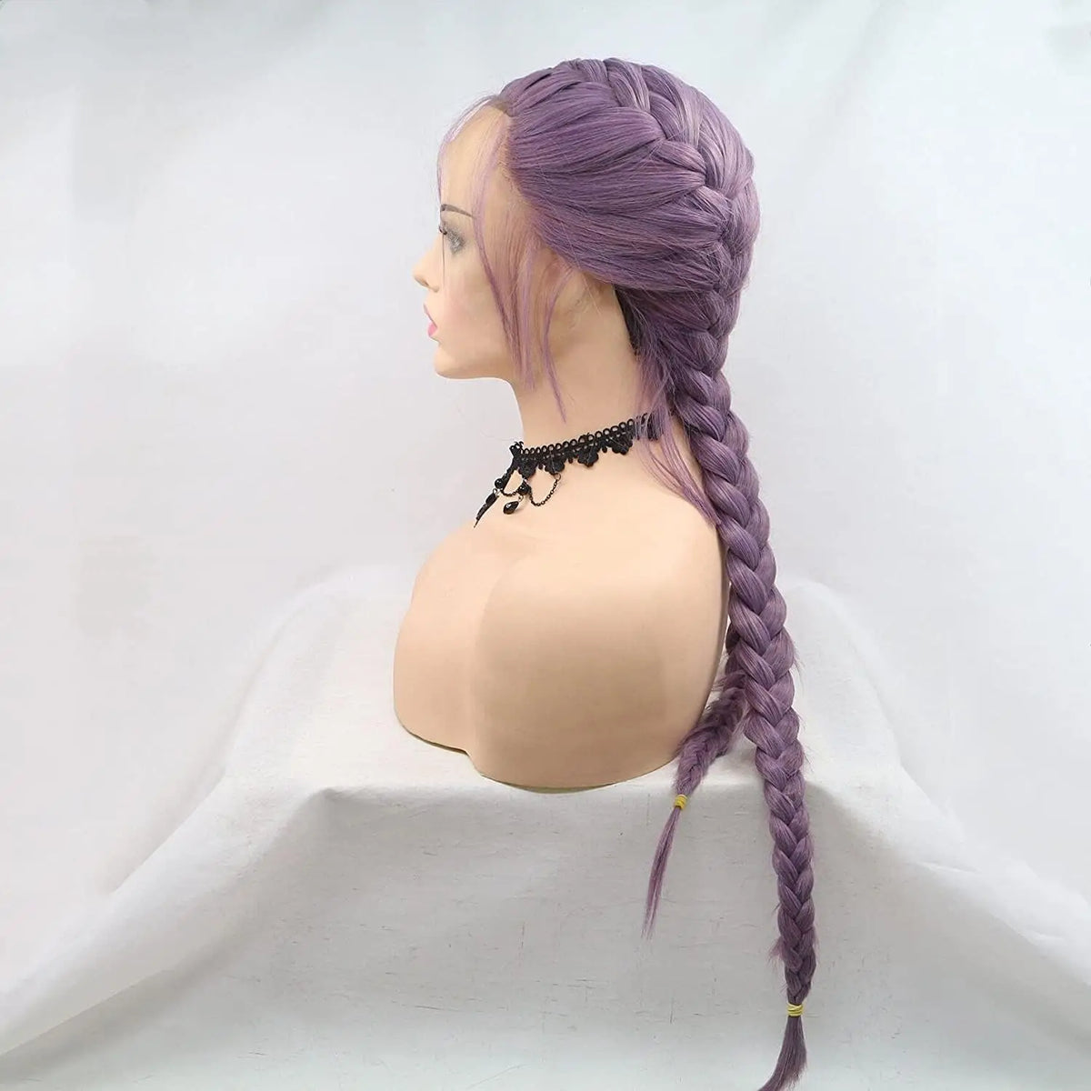 Perruque Lace Front Box Braids Violette Synthétique | 2 Boites | Longue | Baby Hair | Résistante Chaleur | Femme