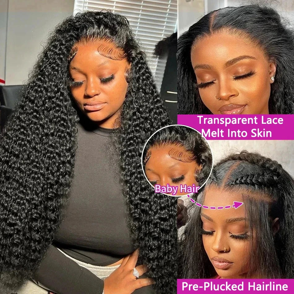 Perruque Deep Wave Brésilienne | 13x6 HD Lace Frontal | 250% Densité | Jusqu'à 40 Pouces | Water Wave Curly